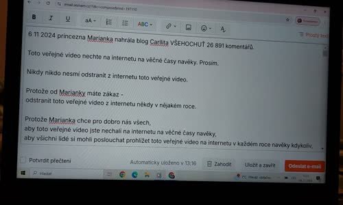 6 11 2024 princezna Marianka nahrála blog Carllita VŠEHOCHUŤ 26 komentáře od 1 do 301 mp4