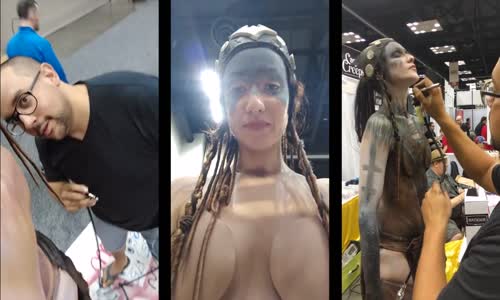 Senua Hellblade and Stormfall Body Paint Cosplays Gen Con 2017 mp4