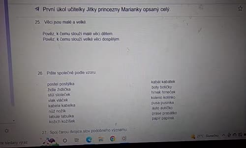 První úkol učitelky Jitky princezny Marianky opsaný celý čte princezna Marianka 1 mp4