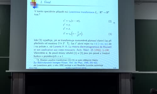 Michal Křížek - Paradoxy ve speciální teorii relativity (KS ČAS 9 3 2020) (v2) mp4